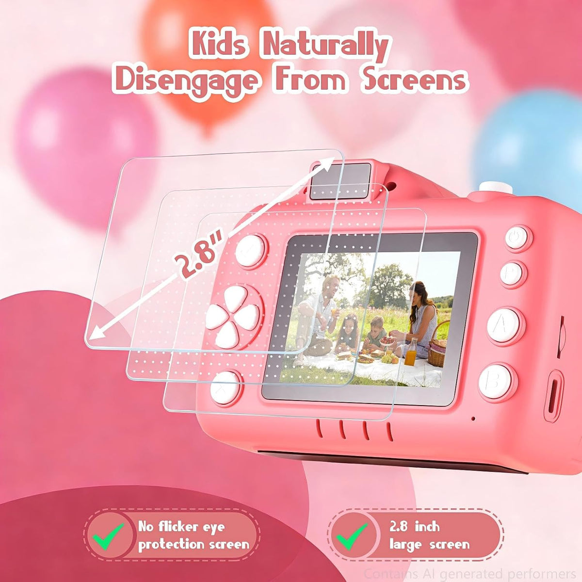 Kids Digital Camera with Video Games, Digital Camera for Kids Fhd 1080P.