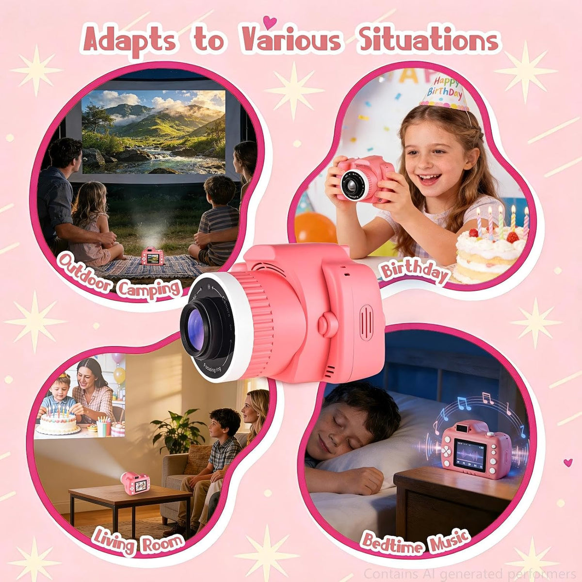 Kids Digital Camera with Video Games, Digital Camera for Kids Fhd 1080P.