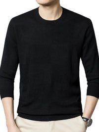 Men's Plus Size Round Neck Long Sleeve Sweater