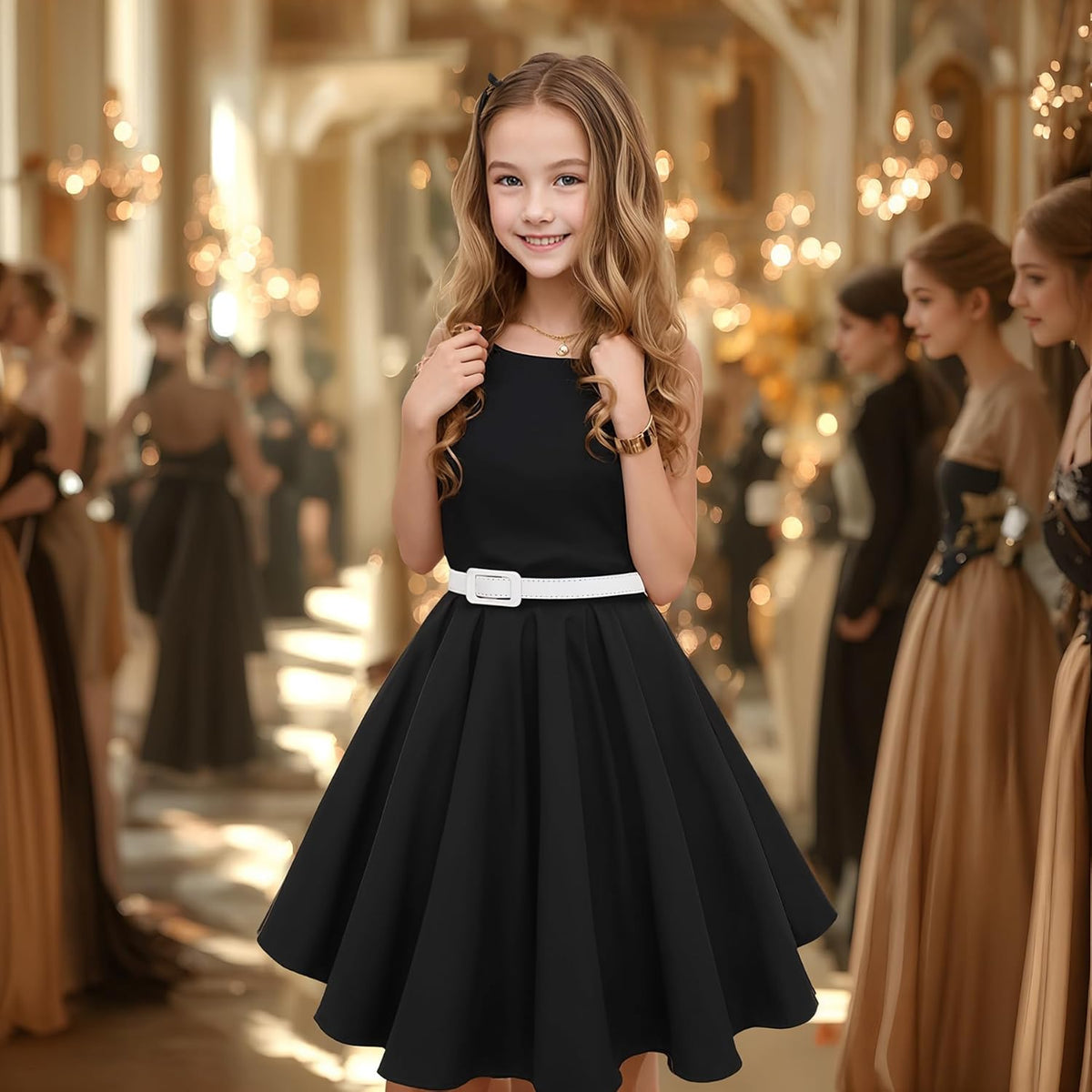 Girls Vintage Dress 50S Retro Twirling