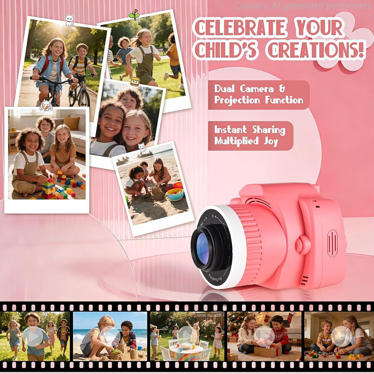 Kids Digital Camera with Video Games, Digital Camera for Kids Fhd 1080P.