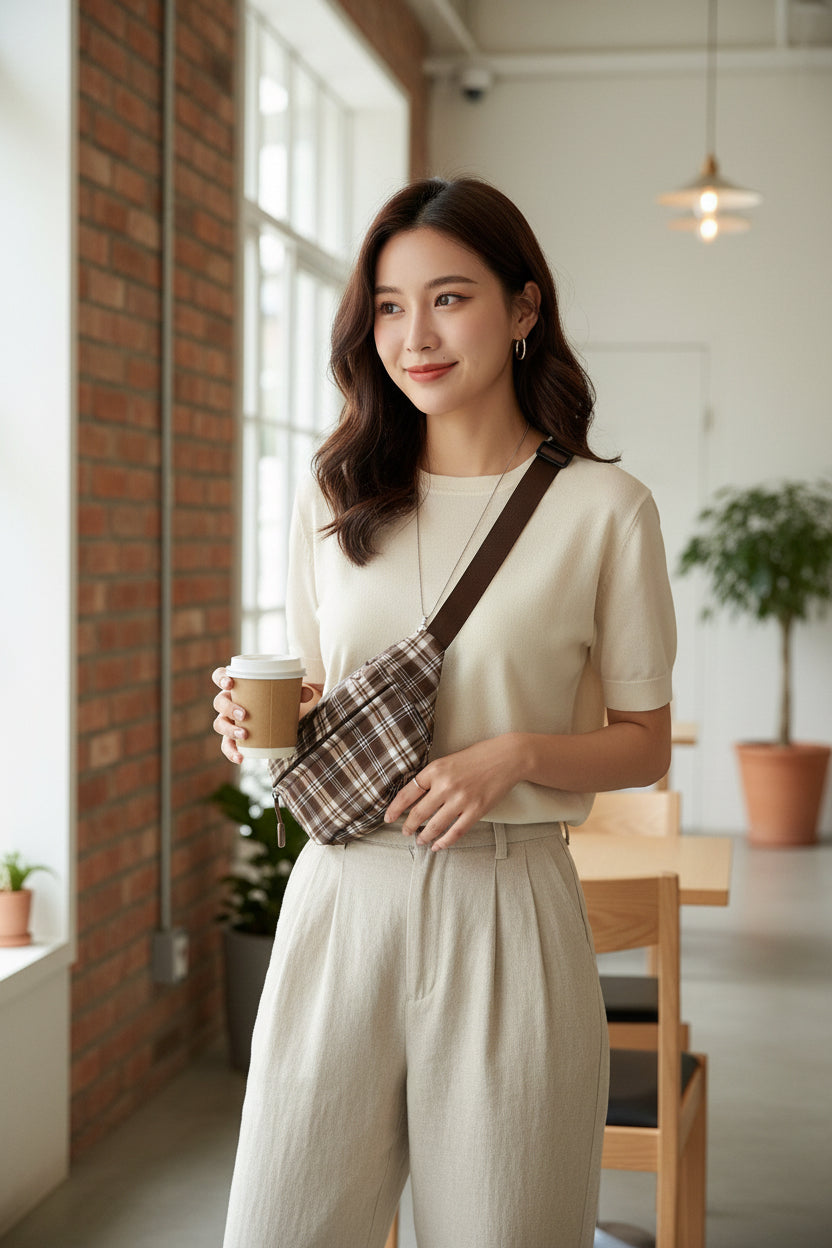 Square Style Adjustable Strap Crossbody Bag