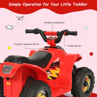 Costway 6V Kids Electric Quad ATV 4 Wheels Ride on Toy Toddlers Forward & Reverse Red