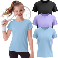T-Shirts Kids Quick Dry Crewneck Sports