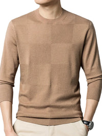 Men's Plus Size Round Neck Long Sleeve Sweater
