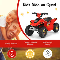 Costway 6V Kids Electric Quad ATV 4 Wheels Ride on Toy Toddlers Forward & Reverse Red