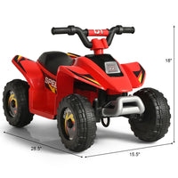 Costway 6V Kids Electric Quad ATV 4 Wheels Ride on Toy Toddlers Forward & Reverse Red