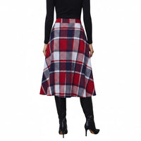 Plaid Skirts for Women High Waist Wool Skirts
