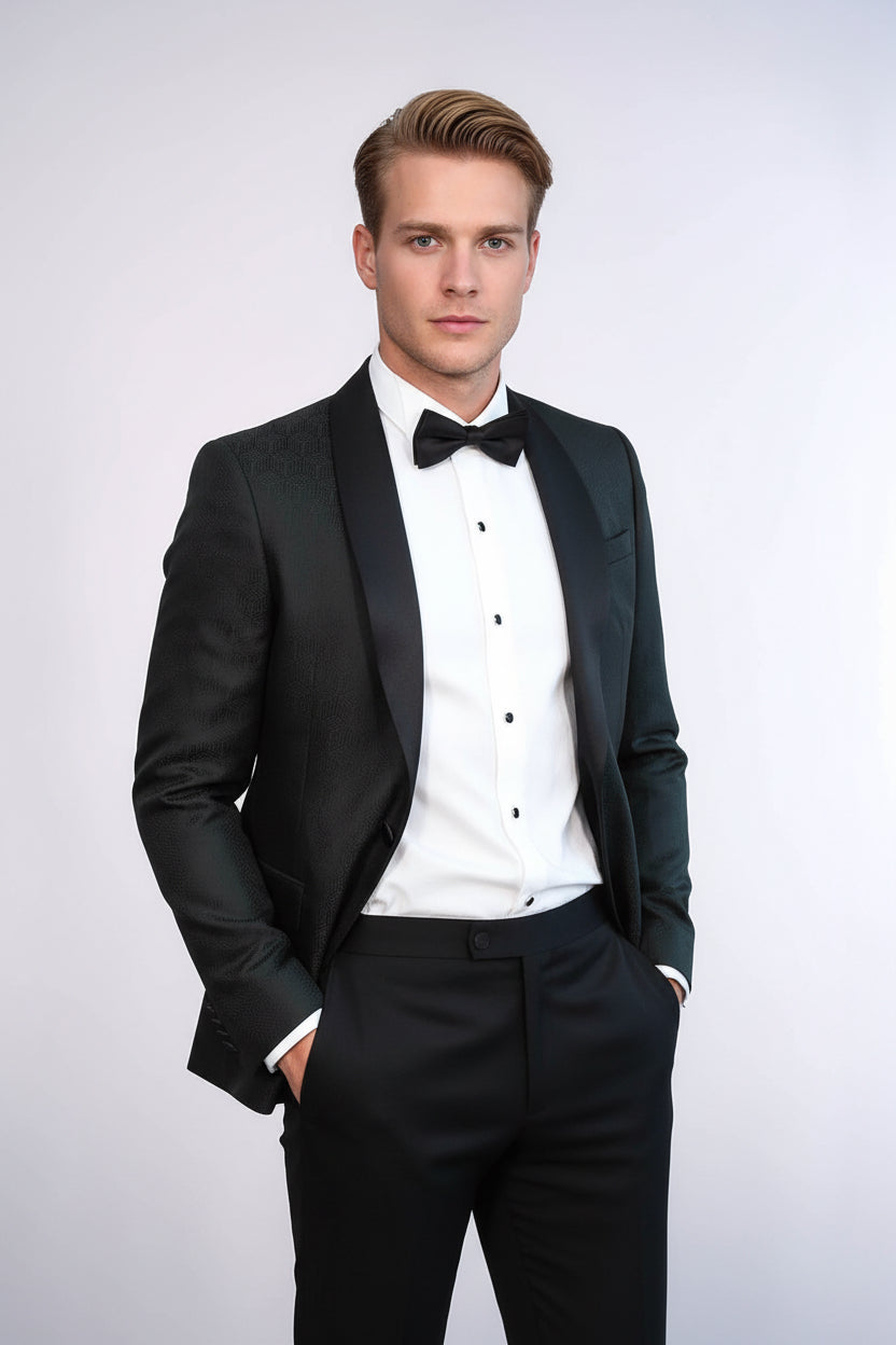 Shawl Lapel Black Men Evening Jacket Wessi