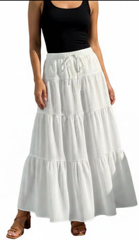 Casual, Beach, Vacation, Midi Skirt with Lining