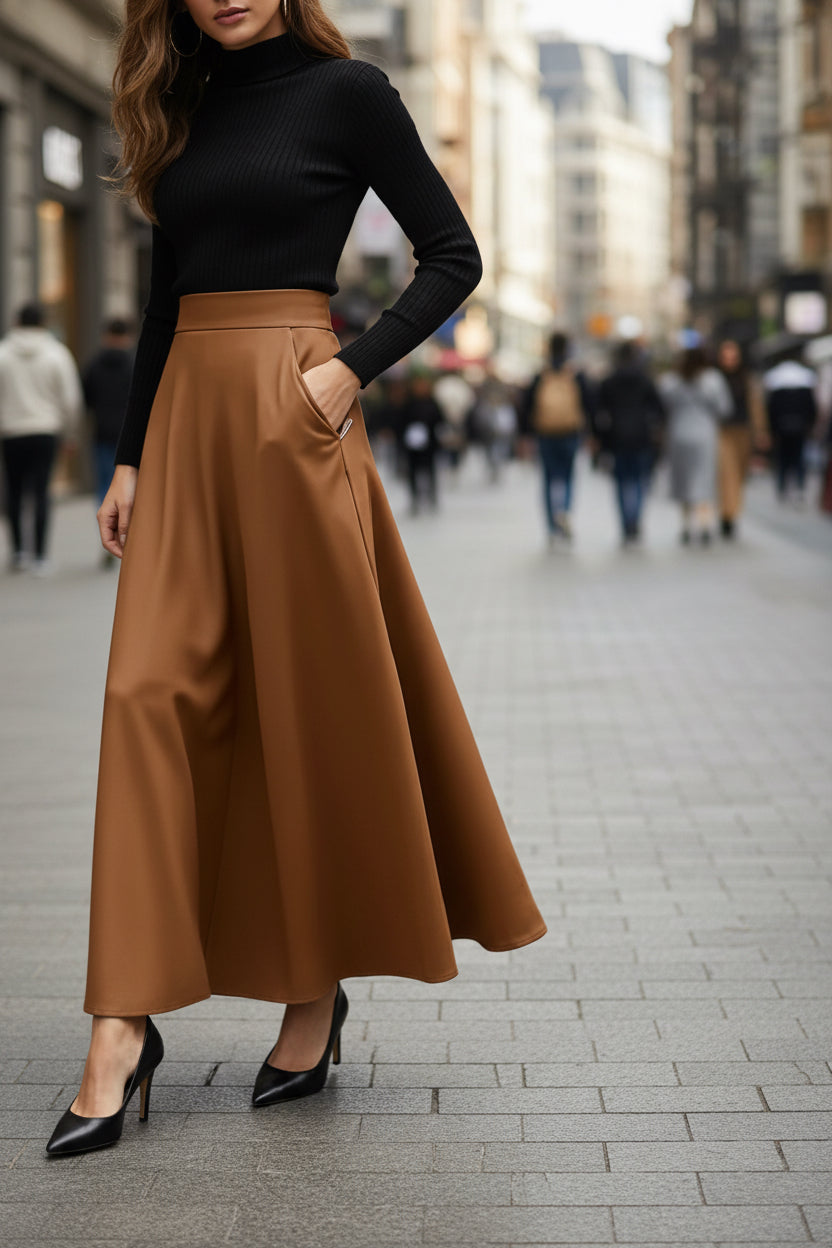Solid-Color Skirt For Women