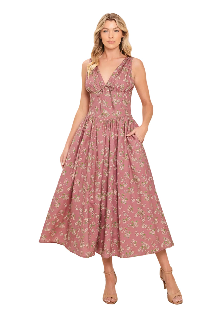 ROSE WOVEN MIDI DRESS