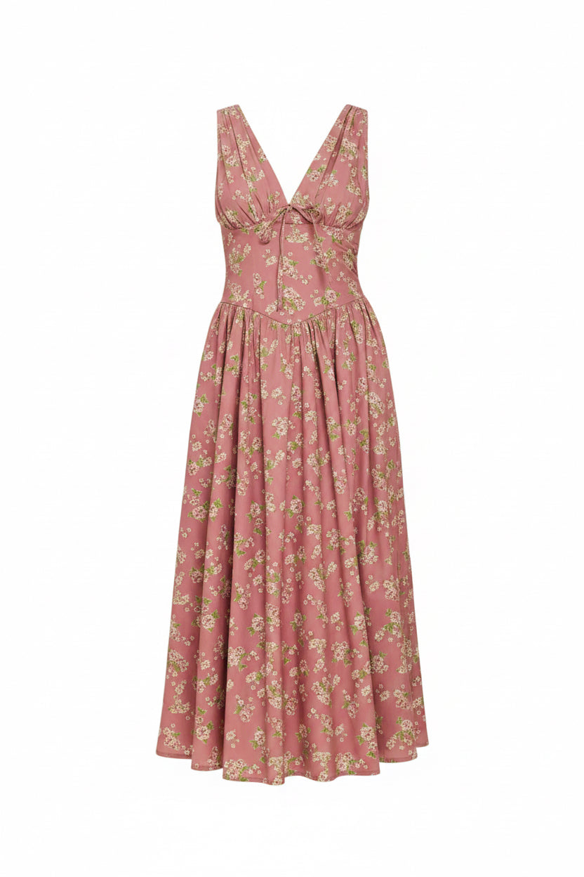 ROSE WOVEN MIDI DRESS