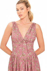 ROSE WOVEN MIDI DRESS