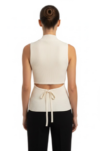 Vanilla Cotton Sleeveless Women’s Blouse