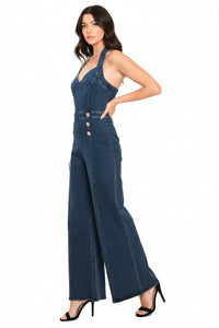 BLUE JEAN  DENIM JUMPSUIT