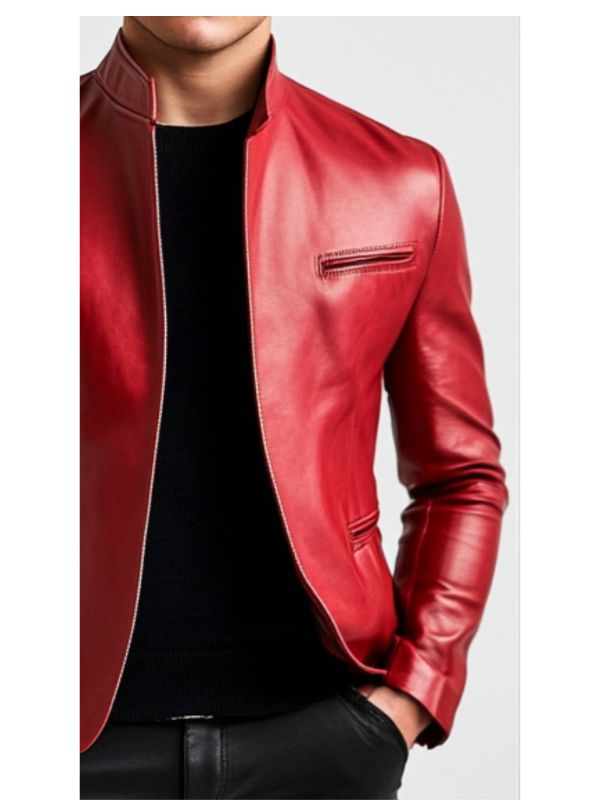 Joshua Red Leather Jacket