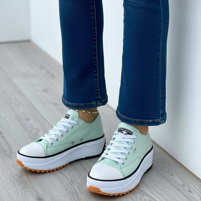 Flat Lace-Up Sneakers