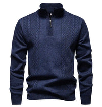 Winter Fleece-Lined Stand Collar Half-Zip Pullover