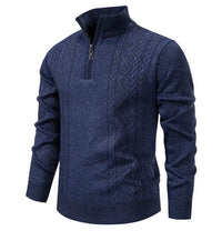 Winter Fleece-Lined Stand Collar Half-Zip Pullover
