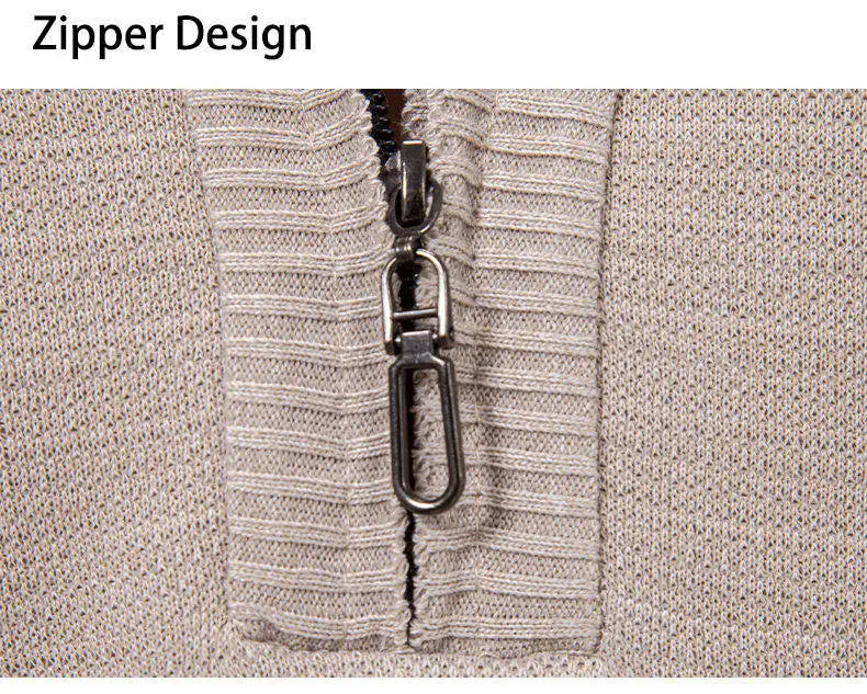 Winter Fleece-Lined Stand Collar Half-Zip Pullover