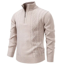 Winter Fleece-Lined Stand Collar Half-Zip Pullover