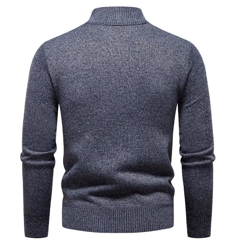 Winter Fleece-Lined Stand Collar Half-Zip Pullover