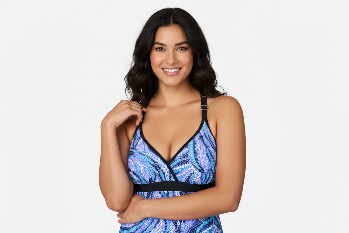 Women's Rose Bubbles Macrame Back Tankini Top