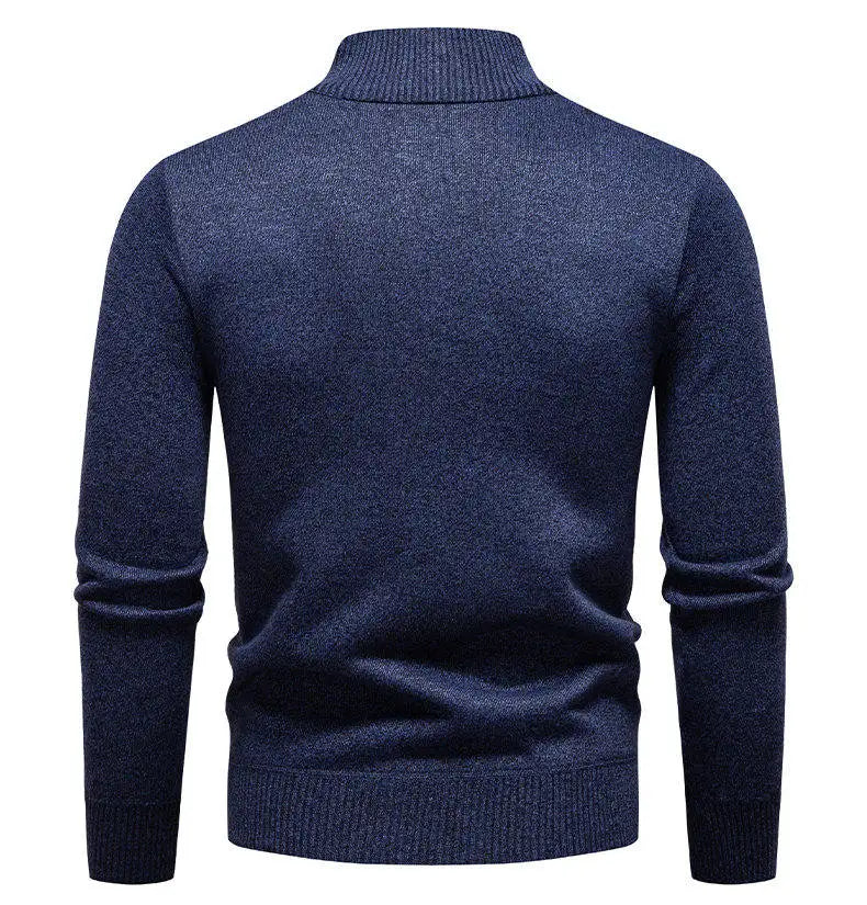 Winter Fleece-Lined Stand Collar Half-Zip Pullover