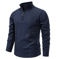 Winter Fleece-Lined Stand Collar Half-Zip Pullover