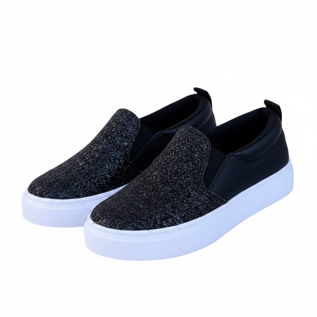 Glitter Flat Female Loafers Shoes Rose Gold/Black/Gold