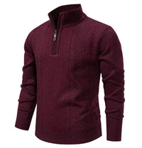 Winter Fleece-Lined Stand Collar Half-Zip Pullover