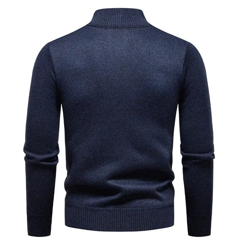 Winter Fleece-Lined Stand Collar Half-Zip Pullover