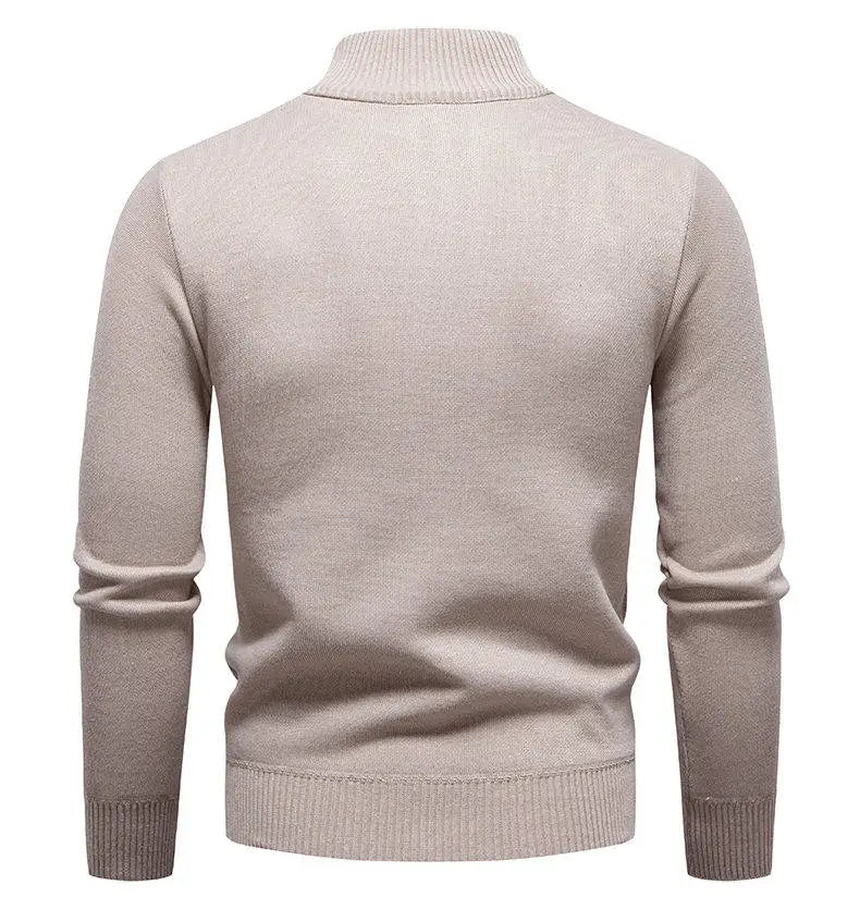 Winter Fleece-Lined Stand Collar Half-Zip Pullover
