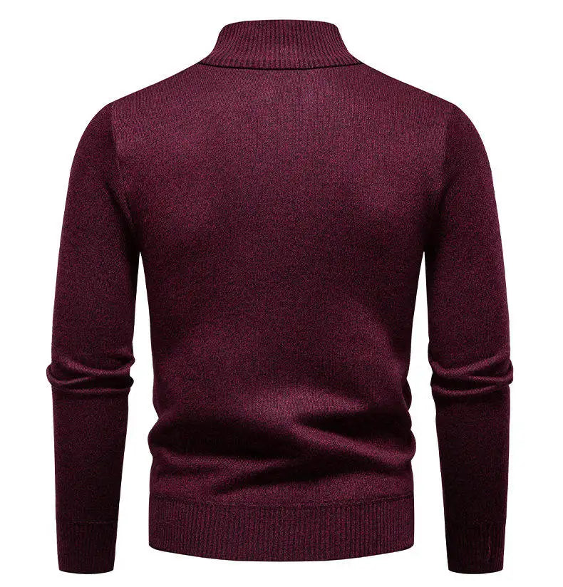 Winter Fleece-Lined Stand Collar Half-Zip Pullover