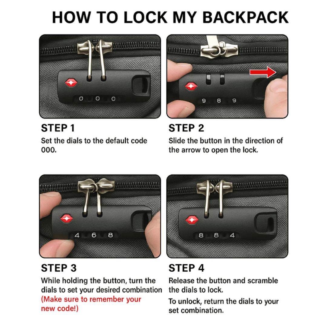 All-in-One Backpack with Anti-Theft lock Fits Laptops