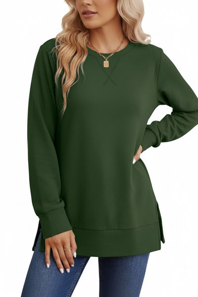 Womens Crew-Neck-Long-Sleeve T-Shirt.