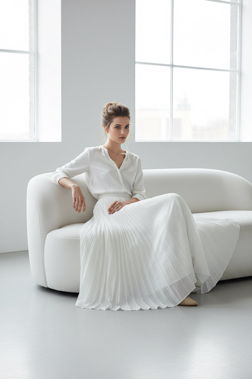 Bohemian Renaissance Long Skirts White
