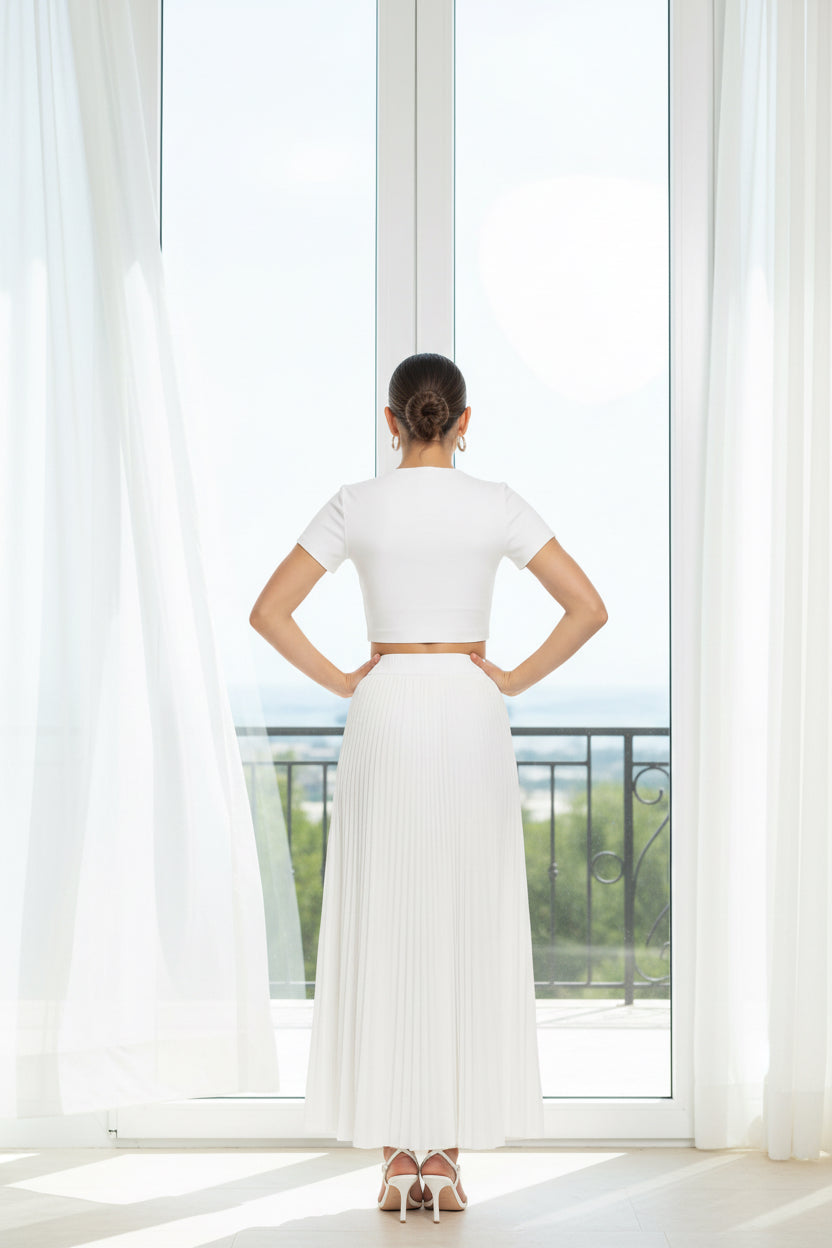 Bohemian Renaissance Long Skirts White