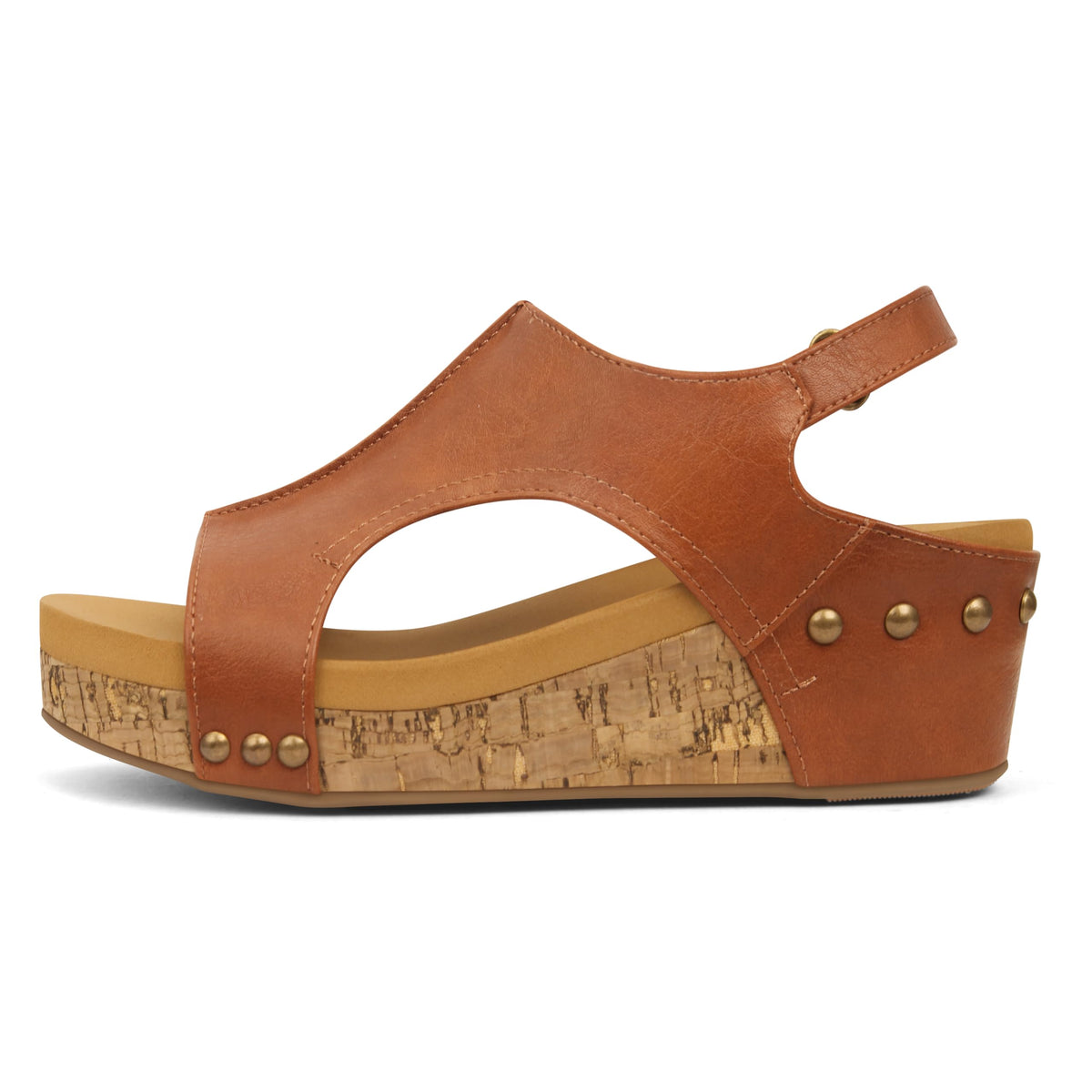 Ladies Sandals Casual Wedge Brown