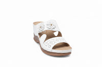 Bohemian Flower White Platform Sandals