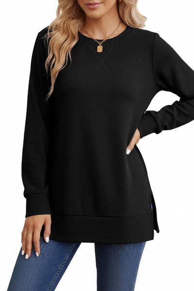 Womens Crew-Neck-Long-Sleeve T-Shirt.