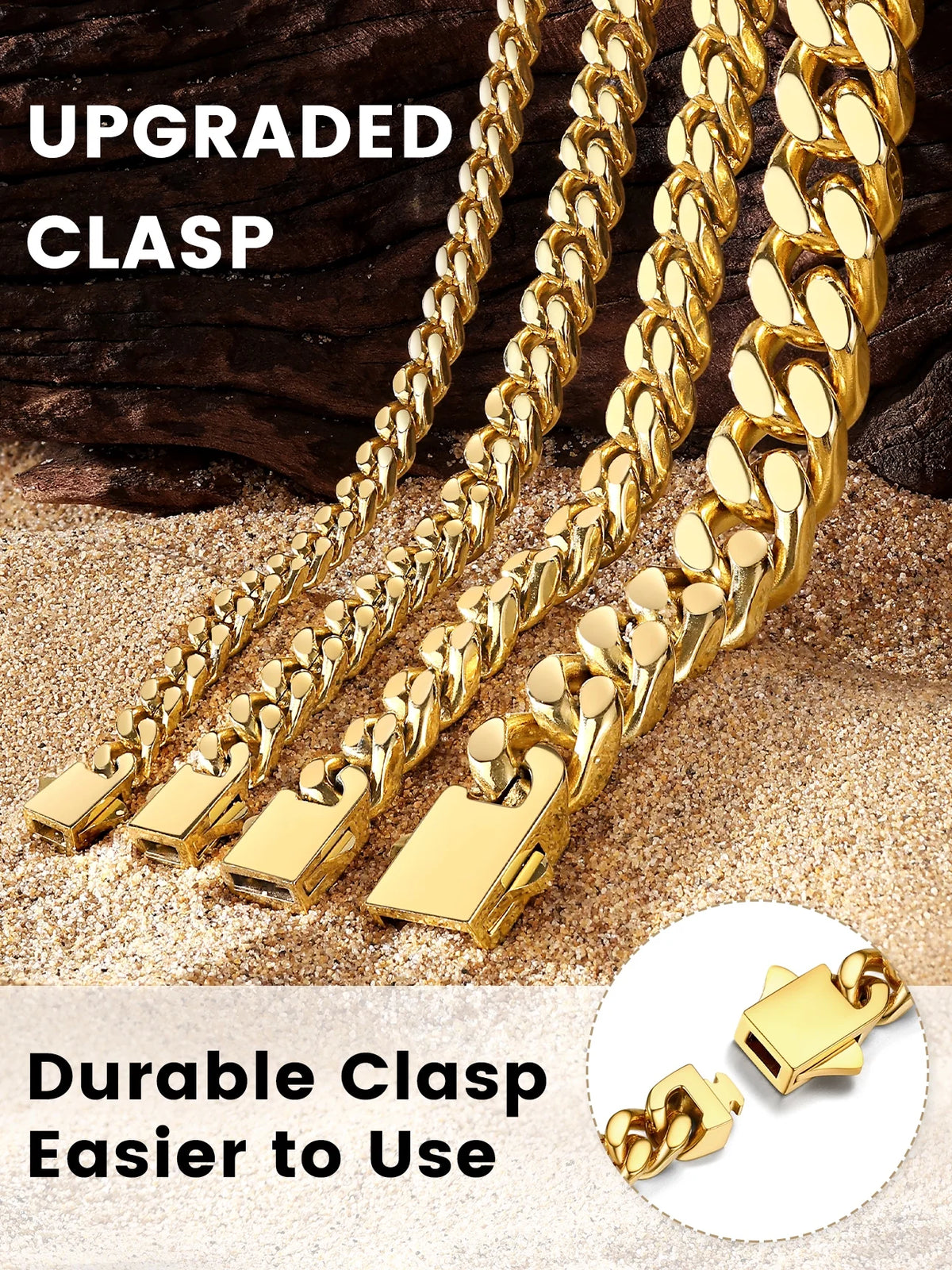 5Mm 18K Gold Filled Cuban Chain Necklaces, 30 Inch  Jewelry for Women