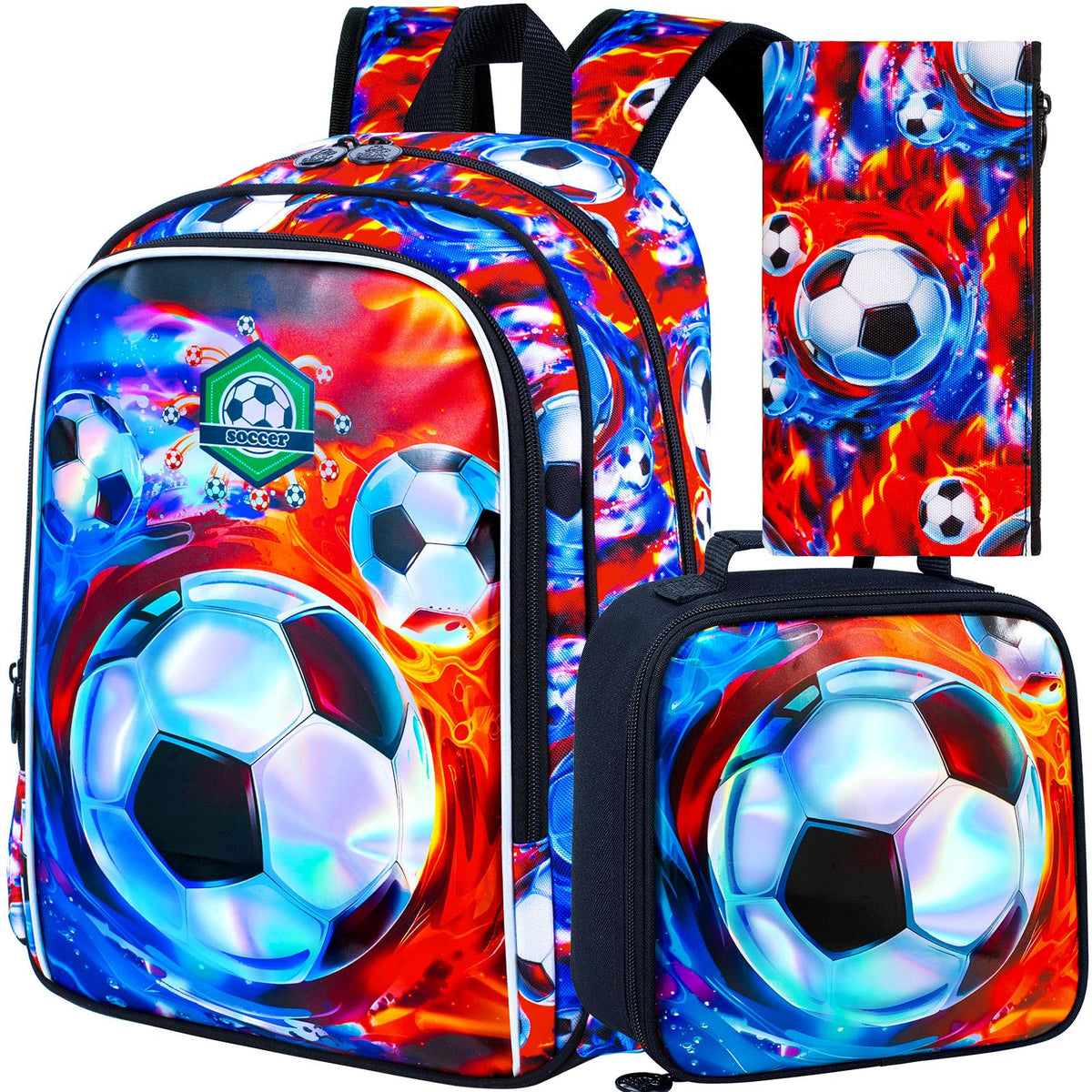 Kids Bookbag with Lunch Box 3Pcs