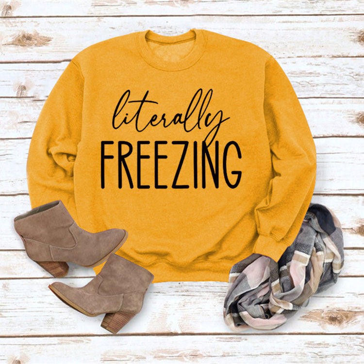 Girls Printed Loose Round Neck sweater