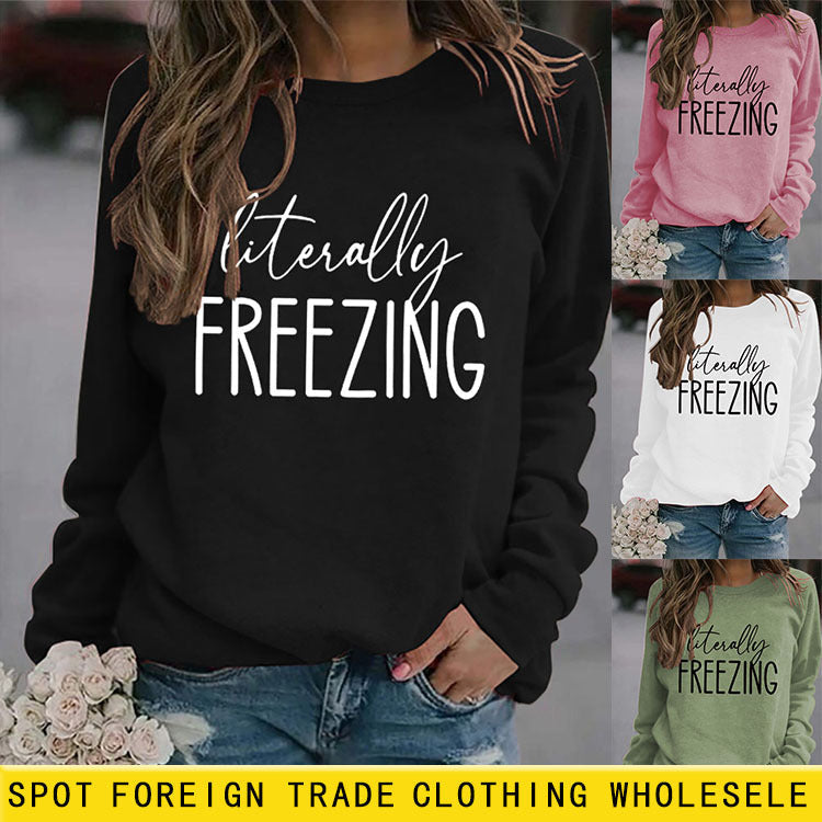 Girls Printed Loose Round Neck sweater