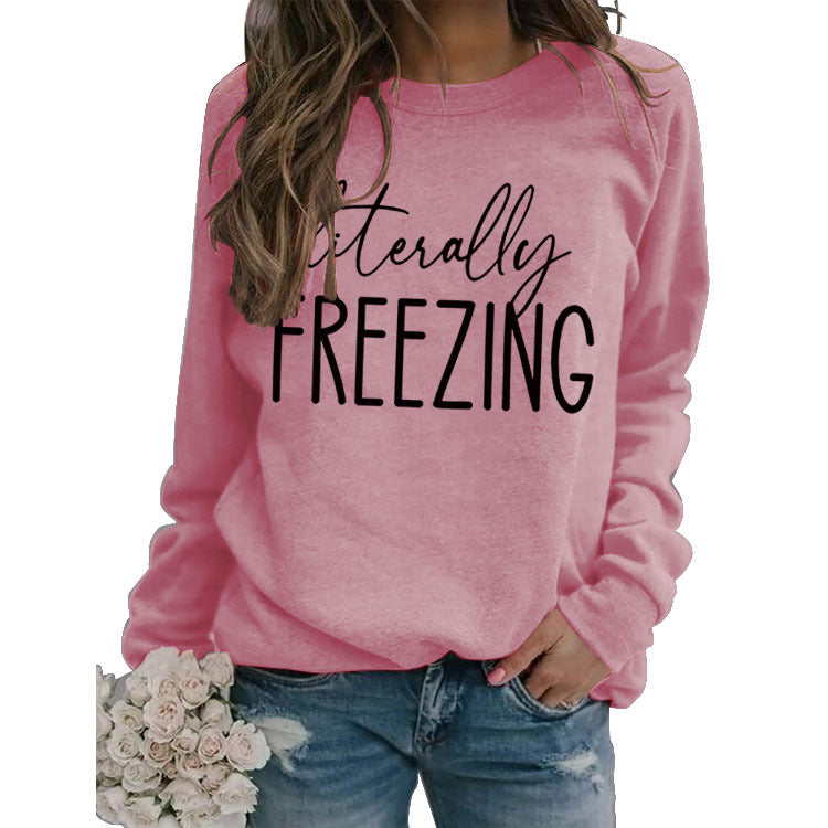 Girls Printed Loose Round Neck sweater