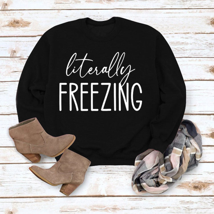 Girls Printed Loose Round Neck sweater
