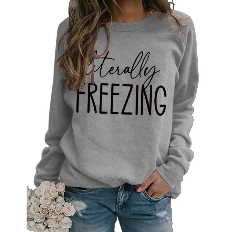 Girls Printed Loose Round Neck sweater