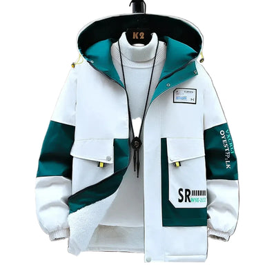 Men's Color-Block Hooded Jacket